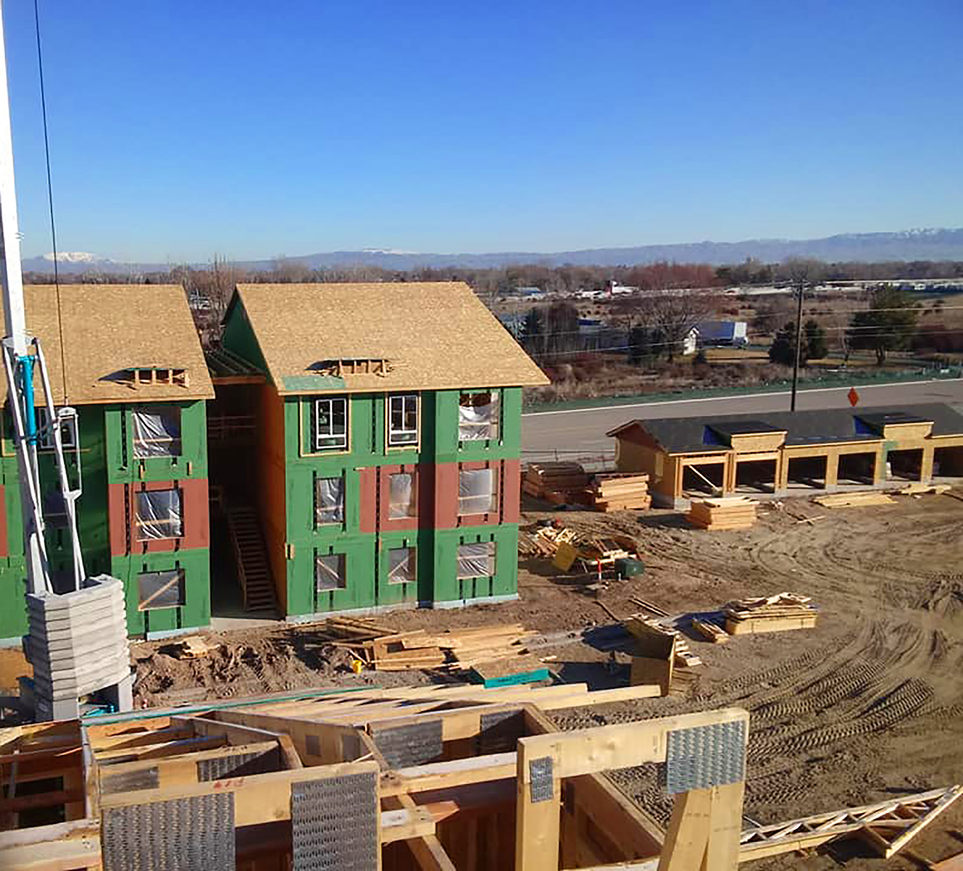 Precision timber framing on a new residential build