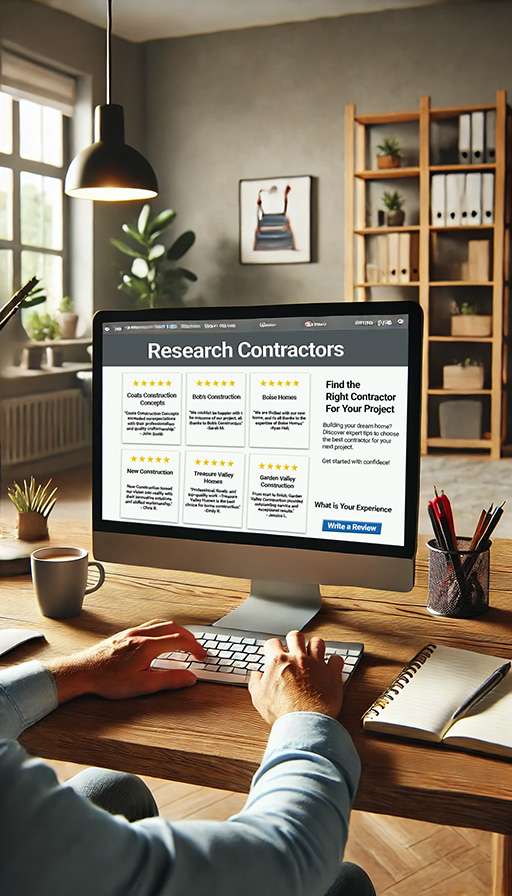 Searching contractor reviews