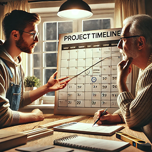 Reviewing project timeline and how will you handle delays